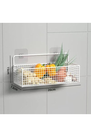 Reedark Beyaz Duvarlı Depolama Rafı - Banyo/ Mutfak/ Yurt İçin Deliksiz Kurulum, 2 Yapıştırıcı Kanca Dahil Çok Renkli