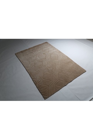 Çam Halı Emboss Jr10 Bej Modern Desen Yeni Zellanda Yünü Ve Viskon El Dokuması Halı - 80x150 Bej