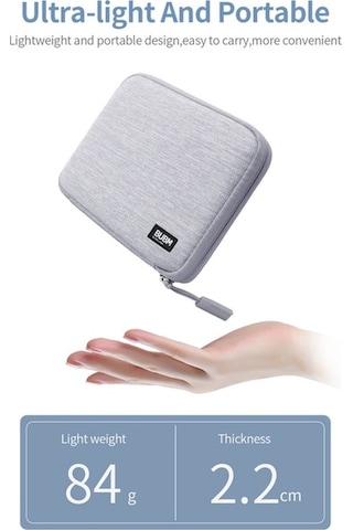 Novahub Bubm Mini Usb Kablolar & Depolama Çantası - Gri Pvc, Gri Renk Gri