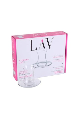 Lav Demet 12 Parça 6 Kişilik Çay Seti Şeffaf