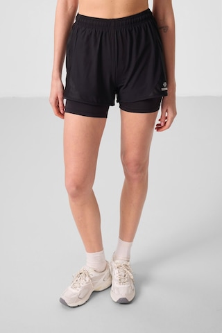 Tommy Life Siyah Polyester Gizli Cep Fermuarlı Standart Kalıp Kadın İçi Taytlı Şort - 91015 Siyah