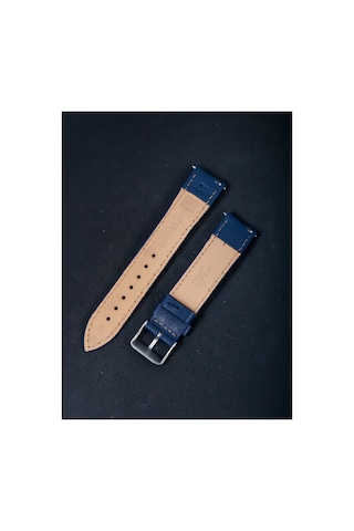 Hakiki Deri 20mm Akıllı Pimli Saat Kordonu Lacivert 16860154