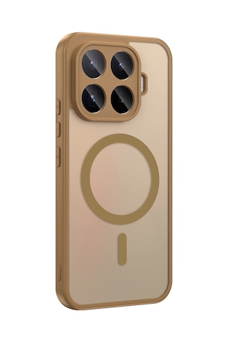 Gpack Xiaomi 17t Pro Kılıf Babet Magsafe Kablosuz Şej Şarj Özellikli Silikon Kahverengi