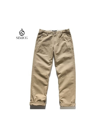 Yeni Düz Sert Gündelik Retro Erkek Pantolonu Haki