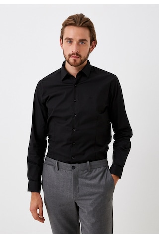 Erkek Gömlek Uzun Kol Siyah Slim Fit Ncs Jeans 7821 Siyah