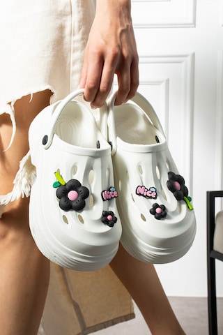 Modafrato Nays Dolgu Taban Kadın Terlik Yüksek Platform Plaj Deniz Havuz Terliği Beyaz