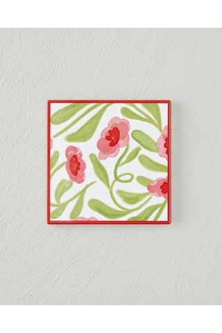 English Home Bright Petals Seramik Bardak Altlığı 11x11 Cm Pembe Pembe