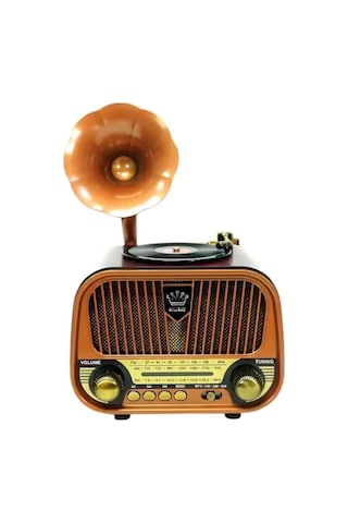 Rose Sp-428 Usb-sd-fm-bluetooth Destekli Şarjlı Nostaljik Retro Radyo - Kahverengi
