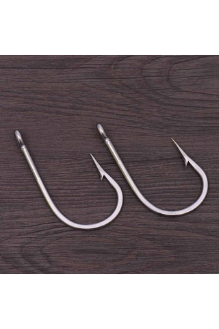 Dianziye Stainless Steel Büyük Boy Balık İğnesi 12/0 Numara, Gümüş Renkli, Dayanıklı Av Aleti