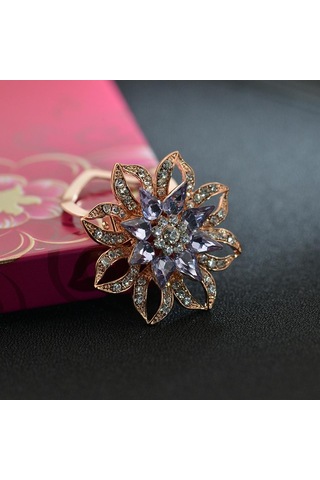 Homyl Charm Lotus Broş Çiçek Pin Kadın Ziyafet Yaka Takı Platin Platin Çok Renkli