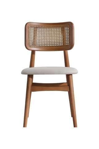 Helios Beyaz Hazeranlı Ceviz Ahşap Bohem Sandalye