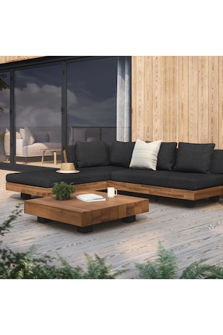 Rhiaconcept Asos Bahçe,balkon Ve Teras Köşe Takımı Ceviz