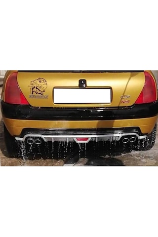 Renault Clio Mk2 Uyumlu Siyah Difüzör Difizör Yuvarlak Egzoz Görünüm Kulaklı Tip 1998-2005