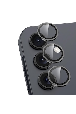 Forzacase Samsung Galaxy A16 İle Uyumlu Kamera Camı Lens Koruyucu Halka Seti - Fc381 Siyah