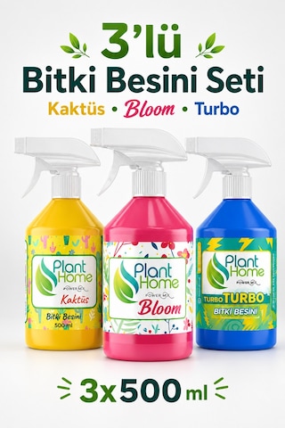Bitki Besini Üçlü Bakım Seti Turbo Bloom Ve Kaktüs 3x500 Ml 500 ML