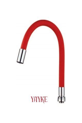 Yayke Kırmızı Renkli Oynar Başlıklı Musluk Batarya Başlığı Kobar