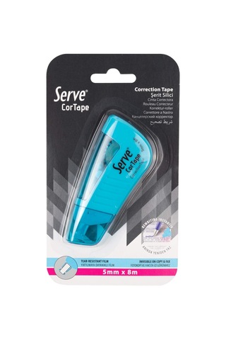 Serve Cortape Şerit Silici 5 Mm 8mt Fosforlu Mavi Tekli Blister Genel
