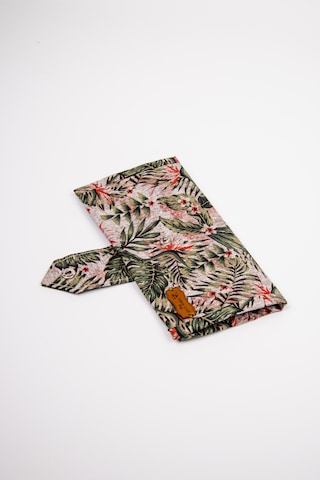 Fabric Craft Bag Kadın Kumaş Cüzdan Duck Kumaş Tropikal Desenli Kartlık Fermuarlı Uzun Cüzdan Haki Yeşil
