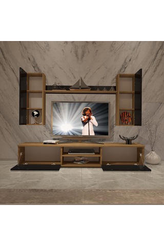 Decoraktiv Eko 5d Mdf Dvd Tv Ünitesi Tv Sehpası Pera - Siyah