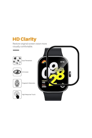 Xiaomi Redmi Watch 4 Uyumlu Tam Kaplayan Nano Cam Ekran Koruyucu