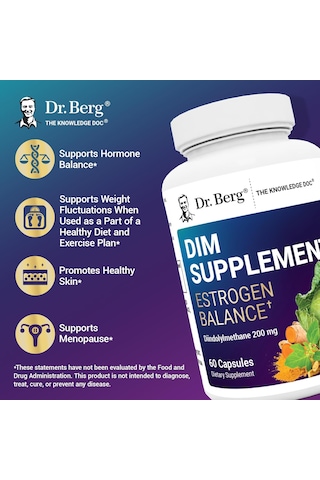 Dr. Berg Dım Estrogen Balance Women With Diindolylmethane Menopause 60 Caps