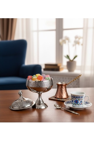 Ottoman Gumus Sekerlık 14 Cm