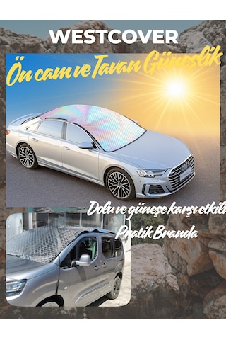 Oto Ön Cam Ve Tavan Güneşlik Branda Kalın Pratik Koruyucu Örtü Araba Güneşliği