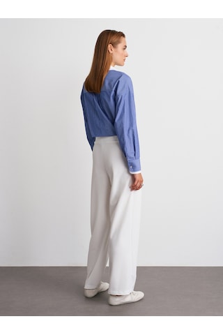 Dilvin 72189 Kemerli Pantolon-beyaz Beyaz