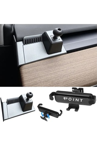 Tesla Y Model Araca Özel Cep Telefon Tutacağı Robotik Oynar Başlık 2021-2024 Arası Profesyonel Ürün Siyah