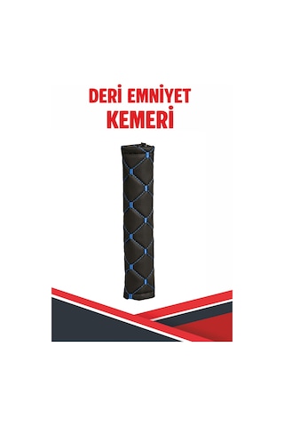 Landrover Vogue Uyumlu Emniyet Kemer Pedi Siyah Deri Mavi Dikişli