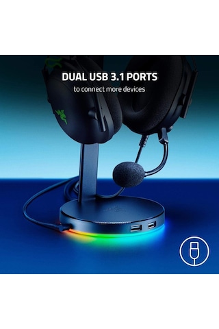 Razer Baz İstasyonu V2 Chroma - Usb Hub Ve Rgb Aydınlatmalı Kulak