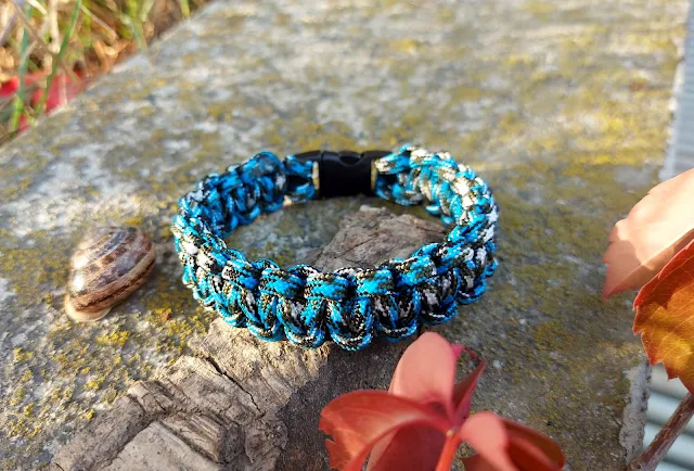 Mavi Kırçıllı Paracord Bileklik Çok Renkli
