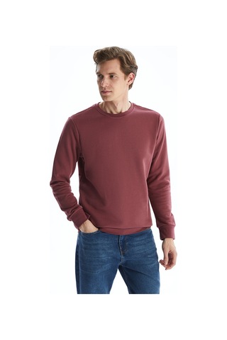 Lcwaıkıkı Basic Pembe Bisiklet Yaka Uzun Kollu Erkek Sweatshirt