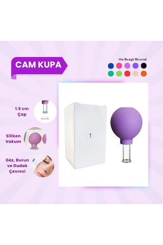 Silikon Vakumlu Cam Yüz Masaj Kupası No:1 Koyu Mor Çok Renkli Silikon Vakumlu Cam Yüz Masaj Kupası No:1 Koyu Mor Çok Renkli