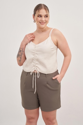 İp Askılı Önü Büzgülü Top-1800 Bej