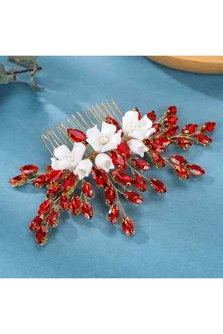 Rhinestone İle Gelin Saç Tarağı Parlak Rhinestone Zarif Saç Tarağı Prenses Parti İçin Barrette Aksesuarlar Çok Renkli