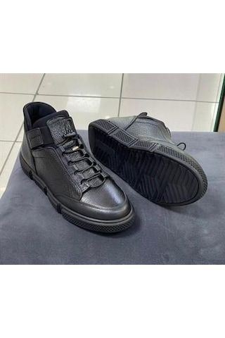 James Franco 5170 Bilek Boy Lastikli Deri Erkek Yarım Bot Siyah