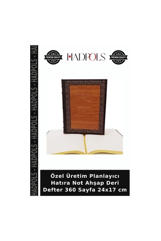 Özel Üretim Planlayıcı Hatıra Not Ahşap Deri Defter 360 Sayfa 24x17 Cm