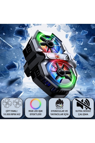 Polham Çift Fanlı 10.000 Rpm Soğutucu Rgb Led Işık Efektli Ultra Sessiz Çalışma Oyuncular & Yayıncılar İçin
