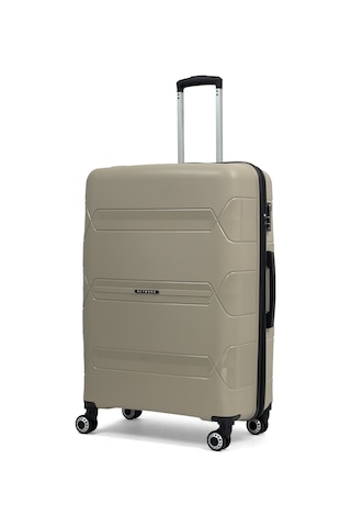 Lucas Polipropilen Kırılmaz Valiz, Büyük Boy Bej