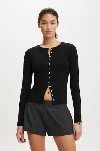 Madmext Siyah Slim Fit Düğmeli Kadın Hırka Mg2580 Siyah