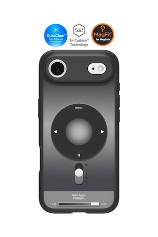 Spigen Apple iPhone Air İle Uyumlu Magsafe Kılıf Ultra Hybrid Mag Fit Classic Sararmaya Dayanıklı Siyah Şeffaf Kapak