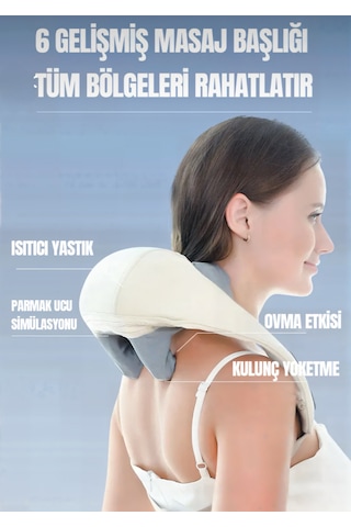 Yues Isıtmalı Şarjlı Ovmalı Masaj Aleti Boyun, Sırt, Bel, Omuz Bej