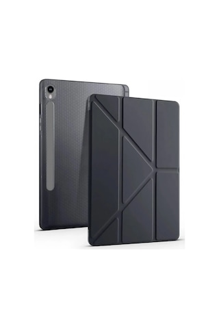 Mey İthalat Samsung Galaxy Uyumlu Tab S10 Fe Plus 13.1 Kalemlikli Mars Tablet Kılıfı - Siyah Arka Kapak