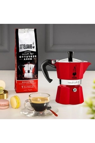 6 Kişilik Espresso Kahve Pişiricisi, Kırmızı Renkli Tasarım