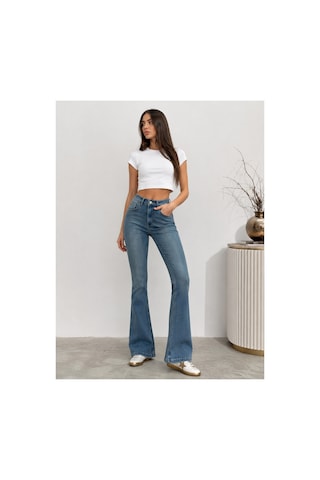 Bluemarlin Tint İşlemli Ön İşlemli Likralı Tam Kalıp Denim İspanyol Paça Jeans Pantolon Tint İşlemli