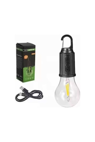 Askılı - 557 - Kırılmaz Led Işık Kamp Bahçe Lambası Tnabilir Led - Csmo-tex - Ampul Şarjlı