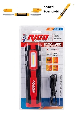 Tamirci Kamp Lambası 400 Lümen Şarjlı Mıknatıslı Led Lamba Işıldak Fener 013-rc0044 3 Renk Yanabilme