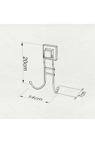 Tekno Tel Ef-236 Yapışkanlı Banyo 2 Li Askı Bornozluk Krom