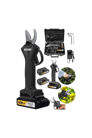 Steiner 128 Vf 10ah Çift Akülü Bağ Makası Dal Budama Makası Siyah